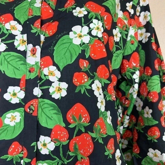 Cara Cara Robin Floral Mini Dress Womens Size XS Wild Black Strawberry - Picture 5 of 12